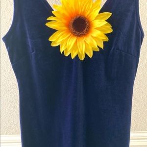 Short Blue Faux Velvet Dress